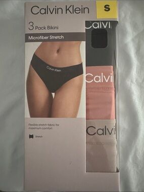 Calvin Klein 3-Pack Microfiber Bikini Set - Black, Dusty Rose, Taupe